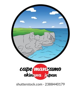 Circle icon line Cape Manzamo. vector illustration