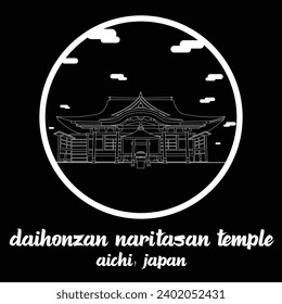Circle icon line Daihonzan Naritasan Temple. vector illustration