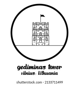 Circle Icon line Gediminas Tower. vector illustration