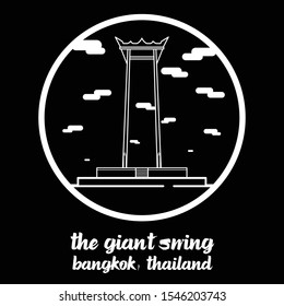 Circle icon line The Giant Swing. vector illustration