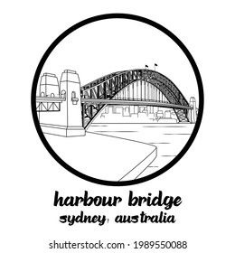 Circle Icon line Harbour Bridge. icon vector illustration