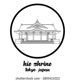 Circle Icon line hie Shrine. vector illustration