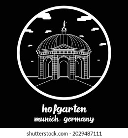 Circle icon line Hofgarten. vector illustration