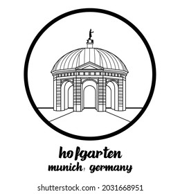 Circle icon line Hofgarten. vector illustration