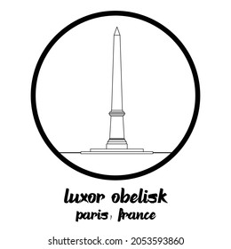 Circle Icon line Luxor Obelisk. Vector illustration