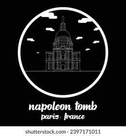 Circle icon line Napoleon Tomb. vector illustration
