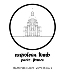 Circle icon line Napoleon Tomb. vector illustration