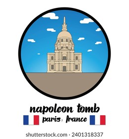 Circle icon line Napoleon Tomb. vector illustration
