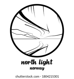 Circle Icono de la línea norte de la luz. Ilustración vectorial
