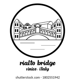 Circle icon line Rialto Bridge. vector illustration
