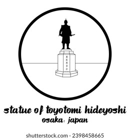 Circle icon line Statue of Toyotomi Hideyoshi. vector illustration