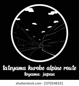 Circle Icon line Tateyama Kurobe Alpine Route. vector illustration