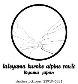 Circle Icon line Tateyama Kurobe Alpine Route. vector illustration
