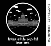 Circle Icon line Texas State Capital. vector illustration