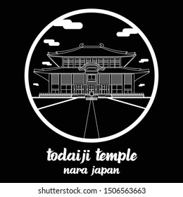 Circle icon line Todaiji Temple. vector illustration
