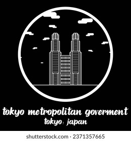 Circle Icon line Tokyo Metropolitan Goverment. vector illustration