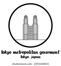 Circle Icon line Tokyo Metropolitan Goverment. vector illustration
