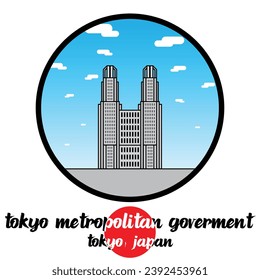 Circle Icon line Tokyo Metropolitan Goverment. vector illustration
