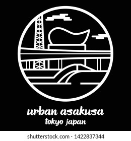 Circle icon line urban Asakusa. vector illustration