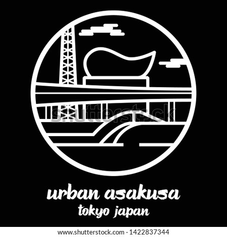 Circle icon line urban Asakusa. vector illustration