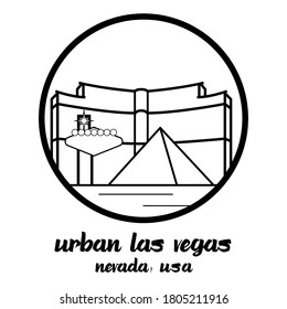 Circle icon line Urban Las Vegas. vector illustration