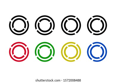 circle icon with many color and one black ready to use