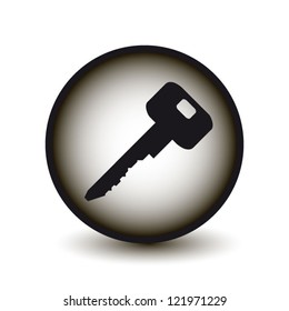Circle icon modern key isolated on white background