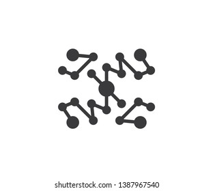 Circle icon molecule abstract line art