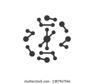 Circle icon molecule abstract line art