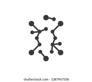Circle icon molecule abstract line art