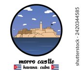 Circle Icon Morro Castle. vector illustration