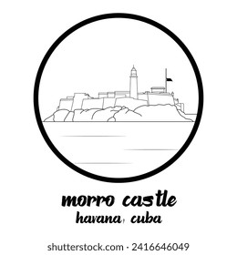 Circle Icon Morro Castle. vector illustration