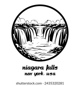 In: Circle Icon Niagara Falls America. Vektorgrafik