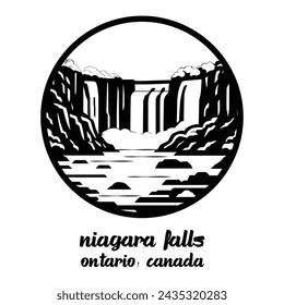 In: Circle Icon Niagara Falls Canada. Vektorgrafik