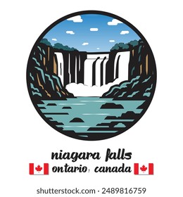 In: Circle Icon Niagara Falls Canada. Vektorillustration
