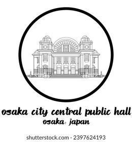 Icono del Círculo en el Ayuntamiento de Osaka. ilustración vectorial