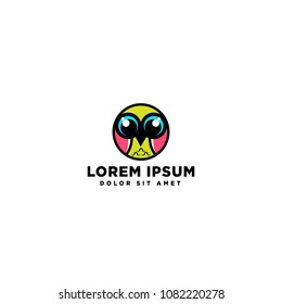 circle icon owl bird logo template vector download