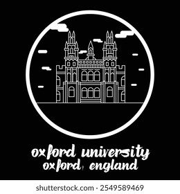 Circle Icon Oxford University. Vector Illustration