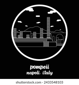 Círculo Icono Pompeya. Ilustración de vector