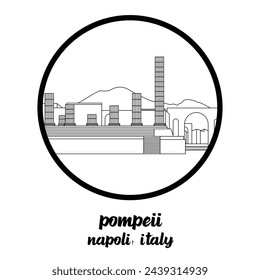 Circle Icon Pompeii. Vector illustration