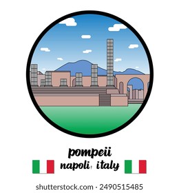Kreis-Ikone Pompeji. Vektorillustration
