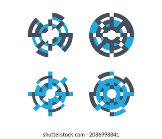 Circle Icon Round Abstract Symbol Spherical Net Application, Modern Line Logo