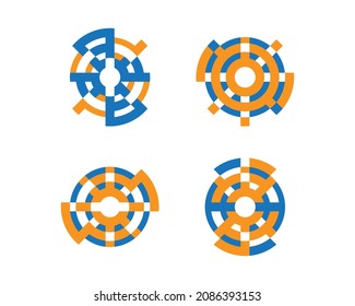 Circle Icon Round Symbol Abstract Spherical Net Data Web. Logo Template. Brand Indentity