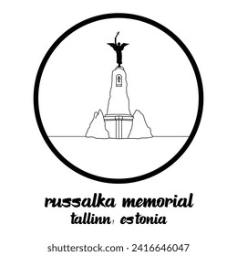 Monumento al Ícono Círculo Russalka. ilustración vectorial