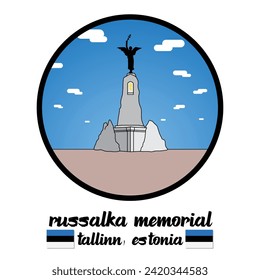 Monumento al Ícono Círculo Russalka. ilustración vectorial