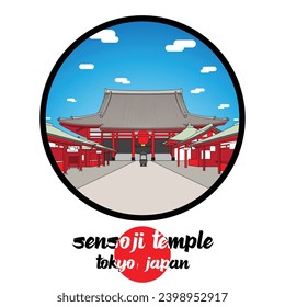 Circle Icon Sensouji Temple. vector illustration