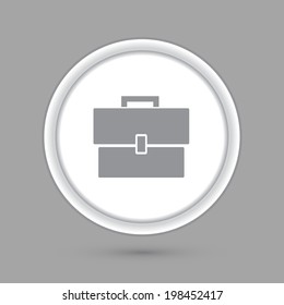 circle icon with a shadow. briefcase symbol