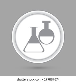 circle icon with a shadow. bulb symbol chemistry