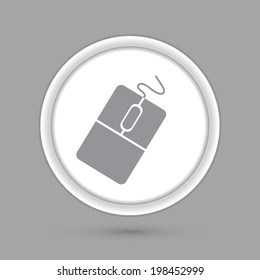 circle icon with a shadow. computer mouse