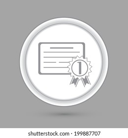 circle icon with a shadow. diploma for the first place